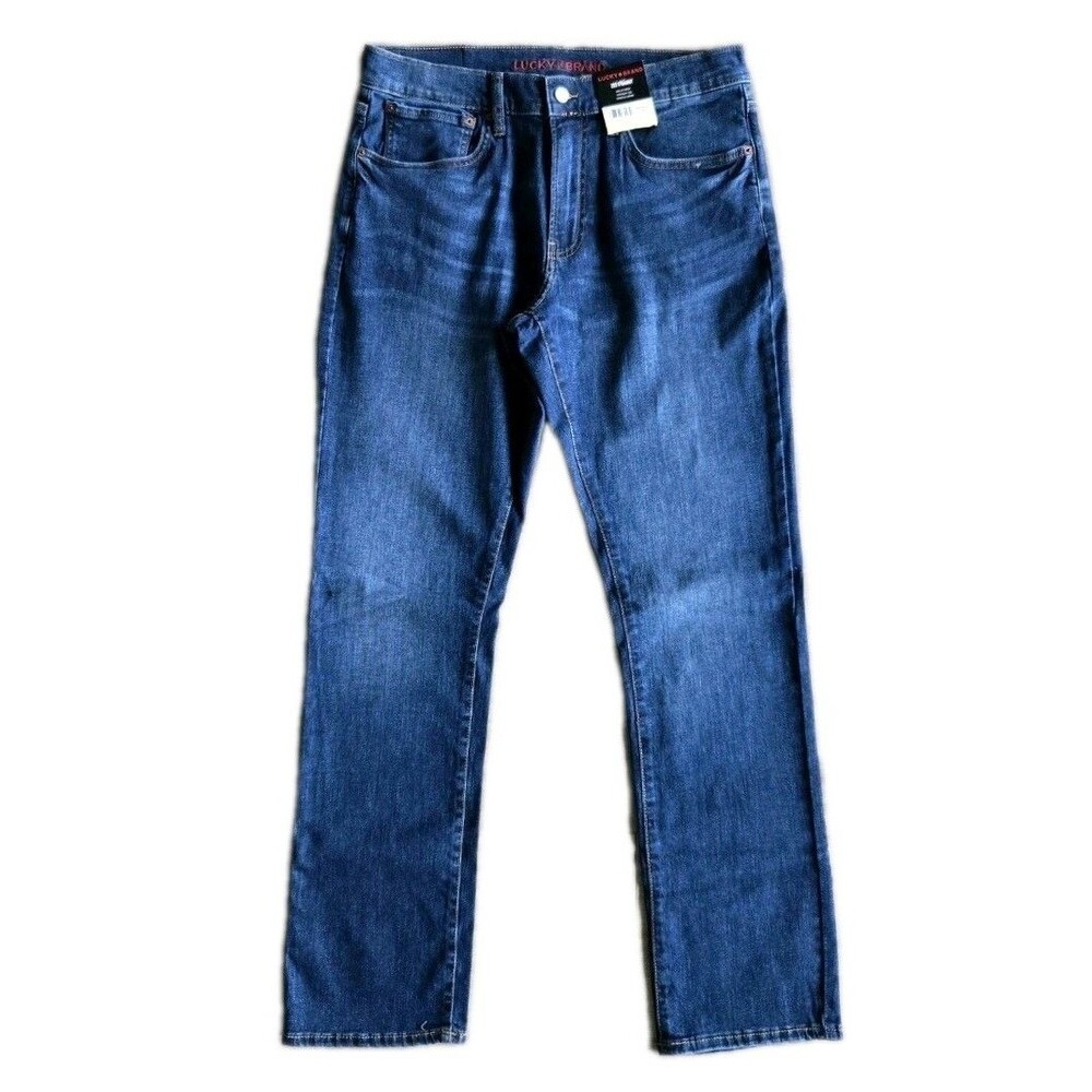 Lucky Brand 34x29 Men's 223 Straight Stretch Classic 5-Pocket Blue Denim Jeans - Picture 9 of 13
